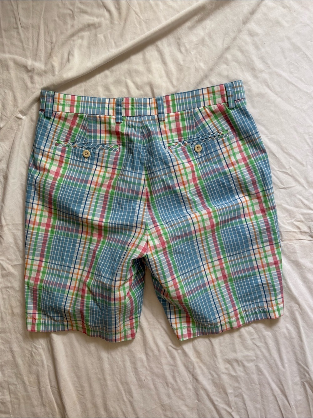Vineyard Vines Multicolor Plaid Flat Front Shorts - Blue, Green & Red